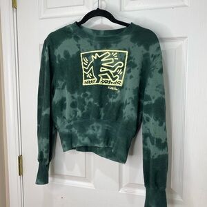 Keith Haring Green Graphic Sweatshirt